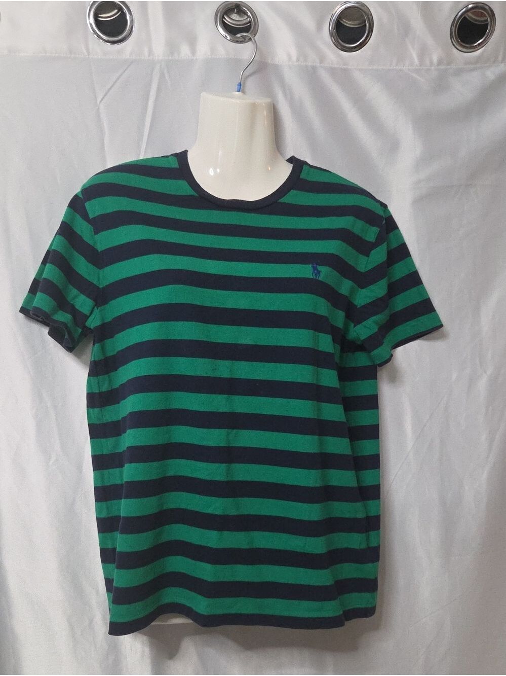Polo Ralph Lauren Striped T-Shirt Size S - Green & Navy Blue[0107]
